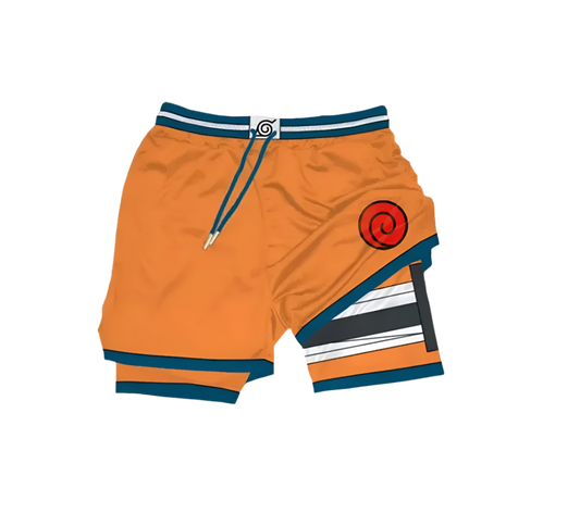 Shorts de desempenho de uniforme laranja