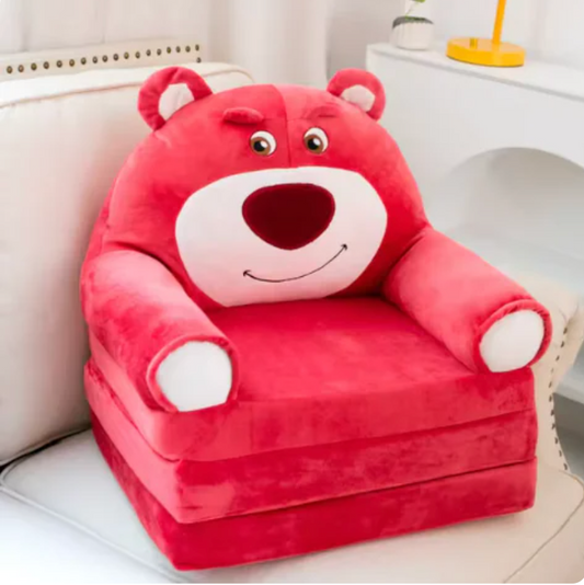 Sofá de peluche de anime con forma de oso rosa de 45-55 cm